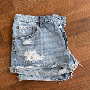 Light Blue Distressed Denim Women’s Shorts